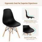 4 Pcs Mid Century Modern Dsw Dining Side Chair Home Office Wood Legs Black
