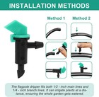 60 Pieces Drip Emitter  Garden Flag Irrigation Dripper 3 Sizes 1 Gph  2 Gph 4 Gp