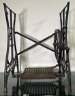 Vtg White Treadle Sewing Machine Cast Iron Rolling Table Base Legs Industrial