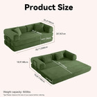 Deep Green Convertible Sofa Bed 2-in1 Foldable Futon Sofa With Removable Pillows
