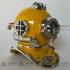 Vintage Yellow Diving Helmet Us Navy Deep Sea Divers Scuba Diving Helmet