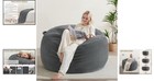 Cozy 3ft Memory Foam Bean Bag Chair With Washable Cover And Side Pocket