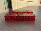 Vintage 10 Crisloid 9 Red   1 Yellow Translucent Lucite Dice