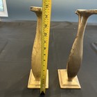  2  Antique Solid Brass Cobbler Shoe Shine Stand Barber Shop Foot Rest 15   