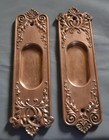 Fine Pair Antique Victorian Brass   Bronze Pocket Door Pulls   Handles C 1900