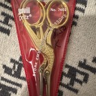 Scovill Dritz Stork Embroidery Scissors Stork Shape No  7402 Gold Tone Italy