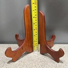 2 Vtg Wood Easel Plate Photo Frame Holder Display Stand Brown 7    8    Tabletop