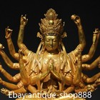 Old Tibet Bronze Gold 1000 Arms Kwan-yin Guan Quan Yin Bodhisattva Buddha Statue