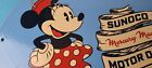 Vintage Sunoco Gasoline Porcelain Sign - Walt Disney Minnie Mouse Gas Pump Sign