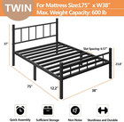 Twin Size Metal Bed Frame With Headboard   Footboard 14 Inch Metal Platform Matt