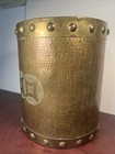 19th Century Hammered Brass Umbrella Stand Bucket Waste Basket