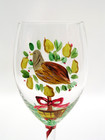 Block Basics 12 Days Of Christmas Hand Painted Goblet - Partridge Pear Tree