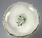 Antique 19thc K g Luneville French Porcelain Bowl Floral Gold Gilt Edge Scallope
