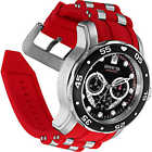 Invicta Men s Watch Pro Diver Chronograph Black Dial Silver And Red Strap 34009