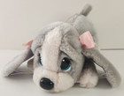 Vtg Applause Bowing Puppy Dog Playful Plush Vintage 9     W bows Gray White Cuddly
