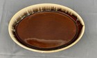 Vtg Hull-style Brown Drip Glaze Large 17  Oval Stoneware Baking Dish Unmarked