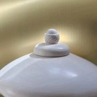 Charlie Knapp Studio Art Pottery Lidded Jar Squat Ivory Vessel Signed 8 5 