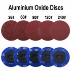50pcs 2 Inch Aluminum Oxide Roll Lock Sanding Discs 36-240 Grit Die Grinder Pads