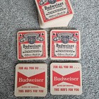 Vtg Budweiser Square Beer Coaster Doublesided For All You Do Cardboard Lot Of 55