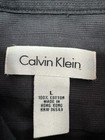 Calvin Klein Shirt Mens Large Black Striped Casual Party Elegant Career Vintage