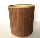 Mid Century Modern Teak Wood Small Lamp Shade 9  X 8  Drum Shape Danish Style
