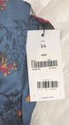 Khaadi Women s Pakistani Pleated Pants - 100  Viscose Blue Floral - Sz 14