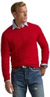 Polo Ralph Lauren Men s Iconic Cable Knit Cotton Pullover Sweater  ralphred - M 