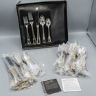 Gorham Golden Ribbon Edge Gold Ii Stainless Steel Flatware Service 12    65 Pc New