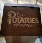 Vtg Wooden Wood Potatoes Storage Bin Handmade Primitive Rustic Farmhouse Box 
