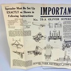Vintage 1936 Oliver Superior Manure Spreader Directions No  75-a Brochure