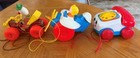 Lot Of 3 Vintage Fisher-price Pull Toys - Jalopy  Airplane    Chatter Phone