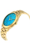 Michael Kors Slim Runway Quartz 42mm Gold Stainless Bracelet Blue Mop Dial