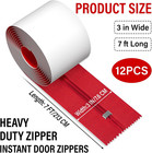 12 Pack Heavy Duty Zipper Door With Plastic Sheeting Cutter 7ft X 3in Double-sid