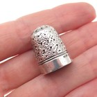 Ketcham   Mcdougall 925 Sterling Silver Antique Art Deco Daisy Sewing Thimble