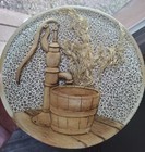 Vintage Colorflo Resin Lucite Wheat Water Pump Bucket Farmhouse Trivet As Is