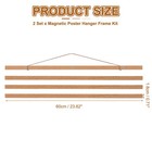 2 Set Magnetic Poster Hanger Frame  24 Inch Wooden Magnet Frames  Brown