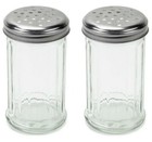 Set Of 1 - 12 Oz  Cheese Shaker Seasoning Dispenser  Glass  Perforated Steel Lid