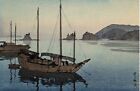 Yoshida Hiroshi Japanese Woodblock Print Authentic  setonai Sea  U-kiyoe 1930