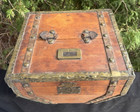 Antique Circa 1870s Original Wood Victorian Hat Box - Marked Alfred Pellton