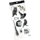 Halloween Acrylic Stamp Lot Fall Clear Stamps Recollections 3 Craft Set 26 Pcs