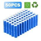 New 50pcs 18650 Lithium Battery Rechargeable 3 7v Li-ion For Torch Headlight