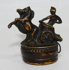 Vintage Celluloid Tape Measure Figural Gladiator Chariot Horse Retractable Nice