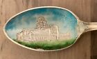 Attractive Art Nouveau Antique Sterling Silver   Big Enamel   Spoon  Us