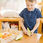 Melissa   Doug Cutting Fruit Set - Wooden Play Food Kitchen Accessory  Multi -