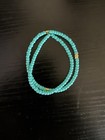 Blue Beaded Stretch Ankle Bracelet  Round Beads  No Clasp  Stackable