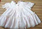 Vintage Party Circle Dress Girl Baby 6 Mos Dotted Swiss   Lace Usa Made Easter
