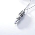 Cremation Jewelry Bullet Urn Necklace For Ashes 925 Sterling Silver    