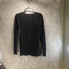 American Eagle Henley Top Size L Waffle Knit Black Long Sleeve Thermal Read