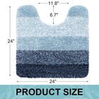 Arotive Microfiber Shaggy 24x24  Dark Blue Absorbent Non-slip Toilet Bath Rug Ma