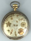 Antique Illinois Hunters Elgin Sterling Silver Pocket Watch Case With Gold Trim